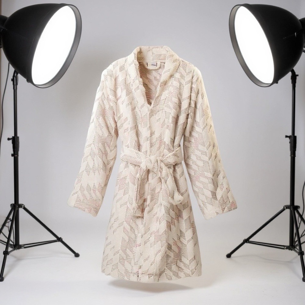 Sash Dine Hotel Collection Mesa Sculpted Robe S/M. Cotton Terry Spa Robe